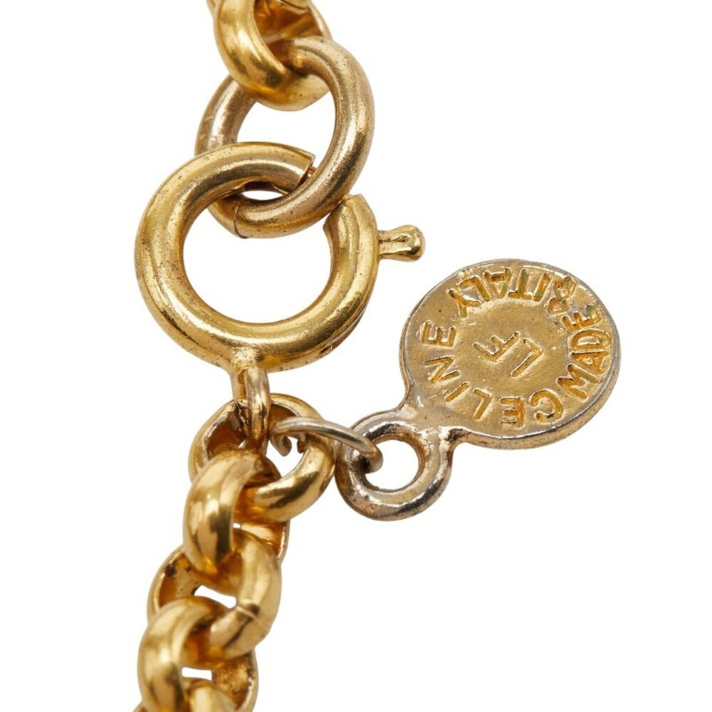 Celine Leaf Motif Chain Necklace, Gold Plated, Women's - Picture 5 of 5